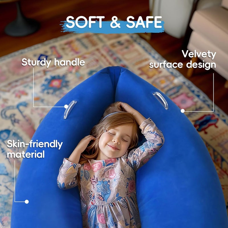 OUTREE Upgraded Sensory Chair for Kids — 60" Sensory Pod Inflatable Peapod for Children, Includes Electric Air Pump,Sensory Toys Giftfor Kids with Autism,Blue - Image 4